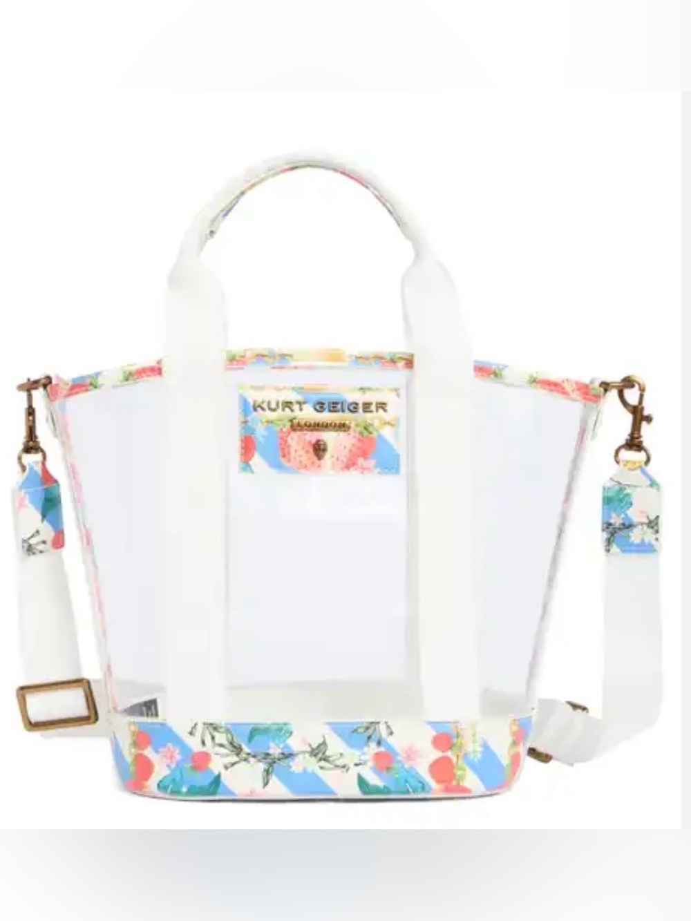 Kurt Geiger London NWT Hampstead Clear Vinyl Strawberry Tote